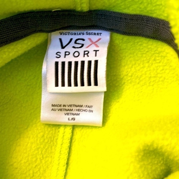 VSX Sport Victoria Secret Crop Hoodie Pouch Pocket Lime Green Size Large - Picture 12 of 13